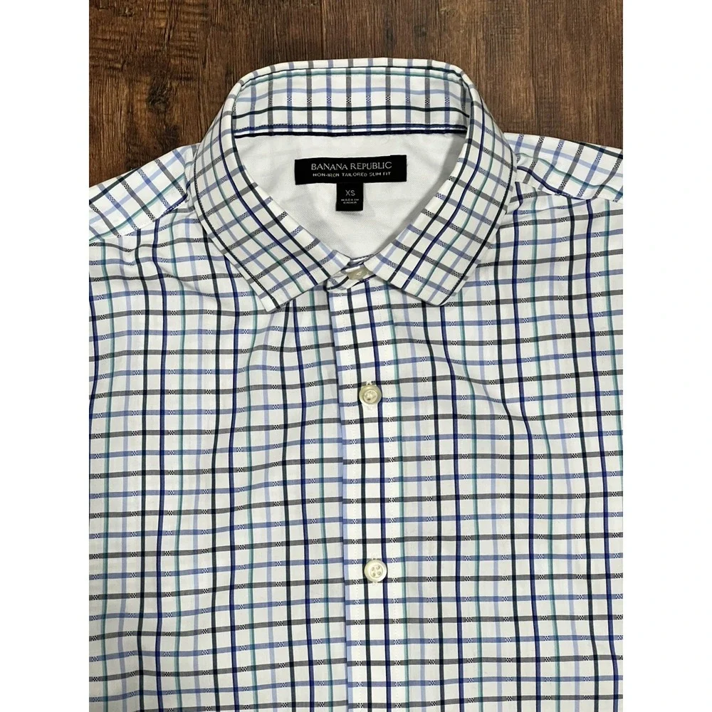 Banana Republic Mens Button Down Shirt Non Iron Slim Fit XS